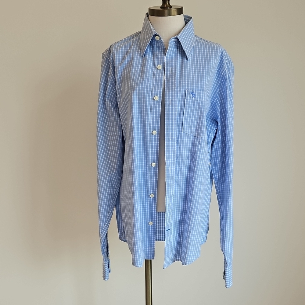 Abercrombie & Fitch Blue Checkered Men's Button Up Dress Shirt